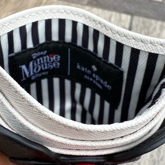 NWOT! Kate Spade Black and Red Minnie Mouse Bow Card Holder Disney Wallet - Picture 5 of 5